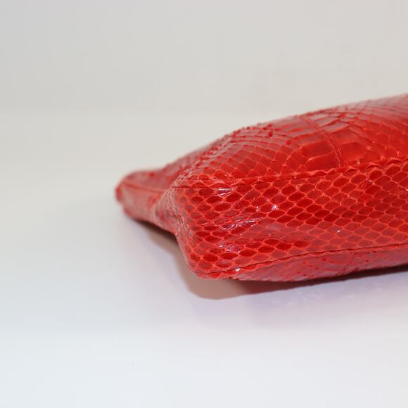 Vintage Woolf Bros Red Snakeskin Shoulder Bag Made in Canada - Picture 4 of 6